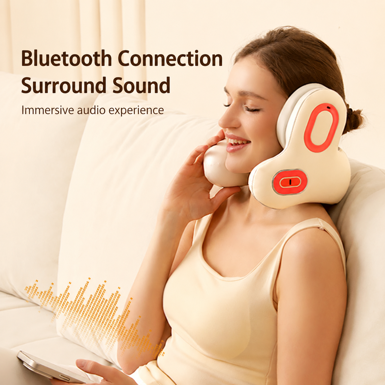 Noise Reduction Music Neck Pillow | Comfortable Neck Support Travel Pillow