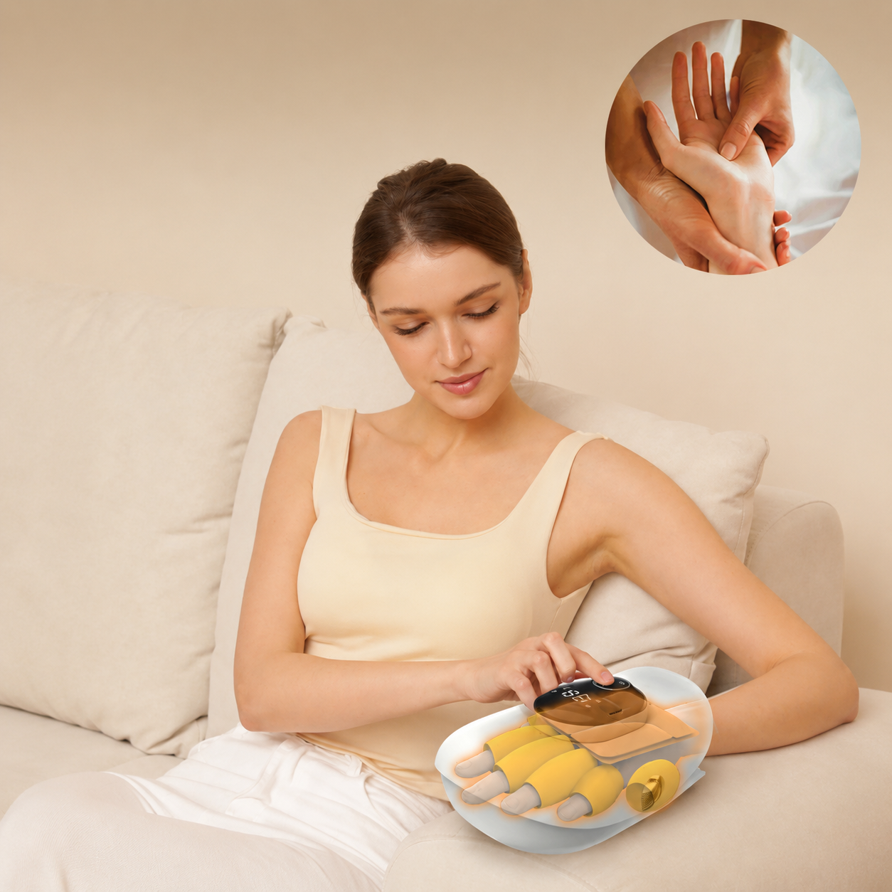 Wireless Smart Hand Massager Heating Compression Hand Joint Relaxation Device