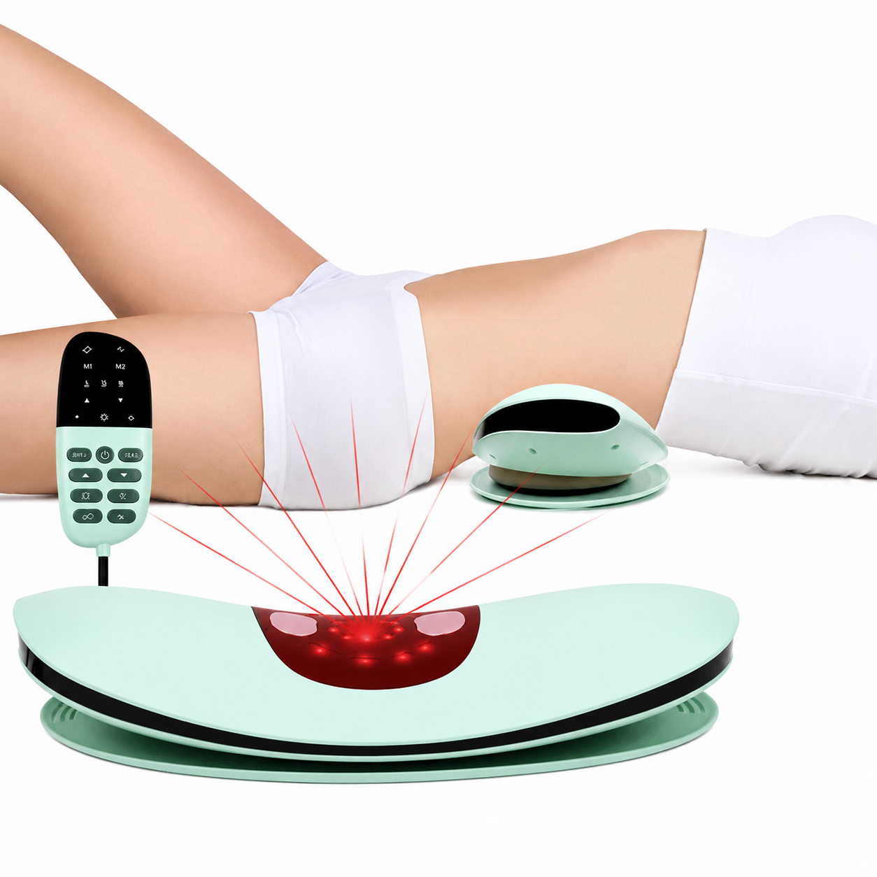 Dual Airbag Height Adjustable Lumbar EMS Heating Massager